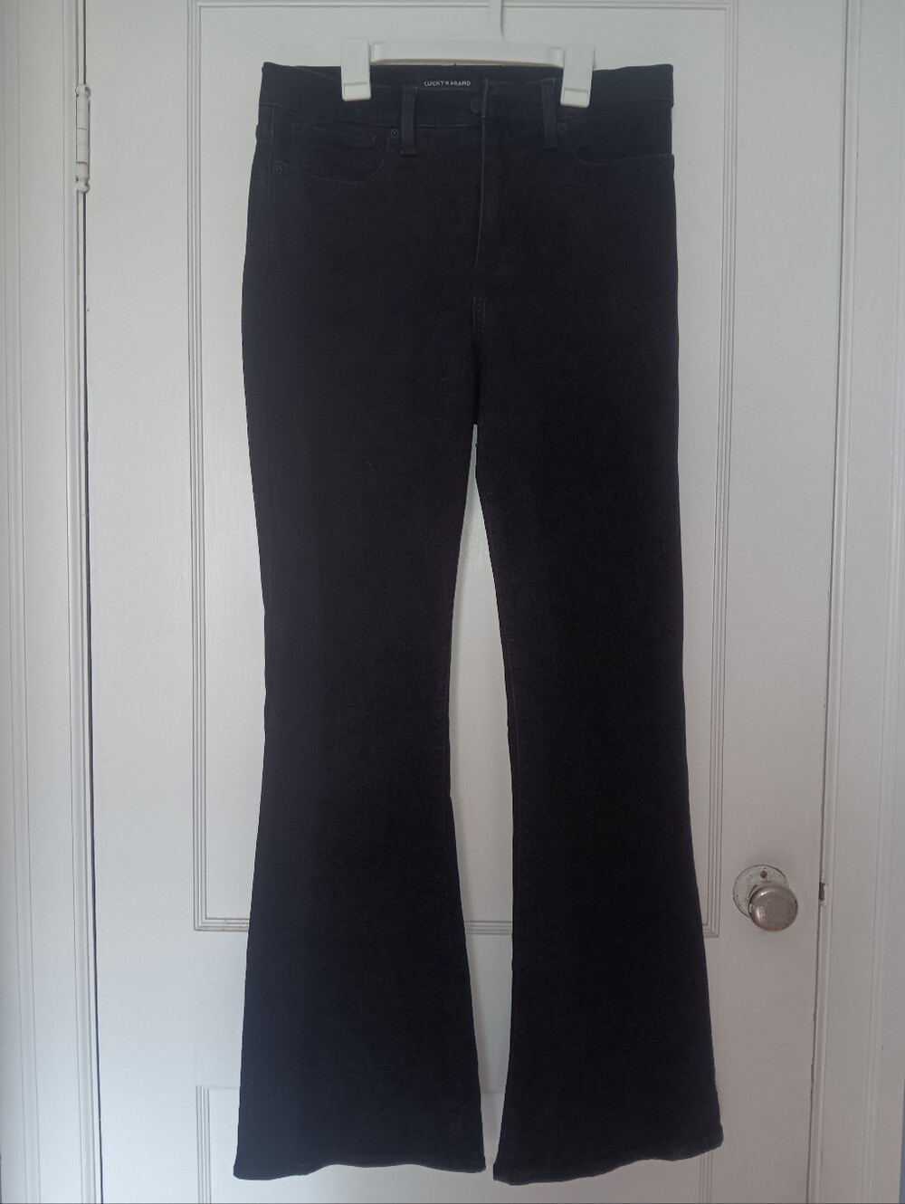 Lucky Brand Stevie High Rise Flare Black Denim Jeans 10/30 R